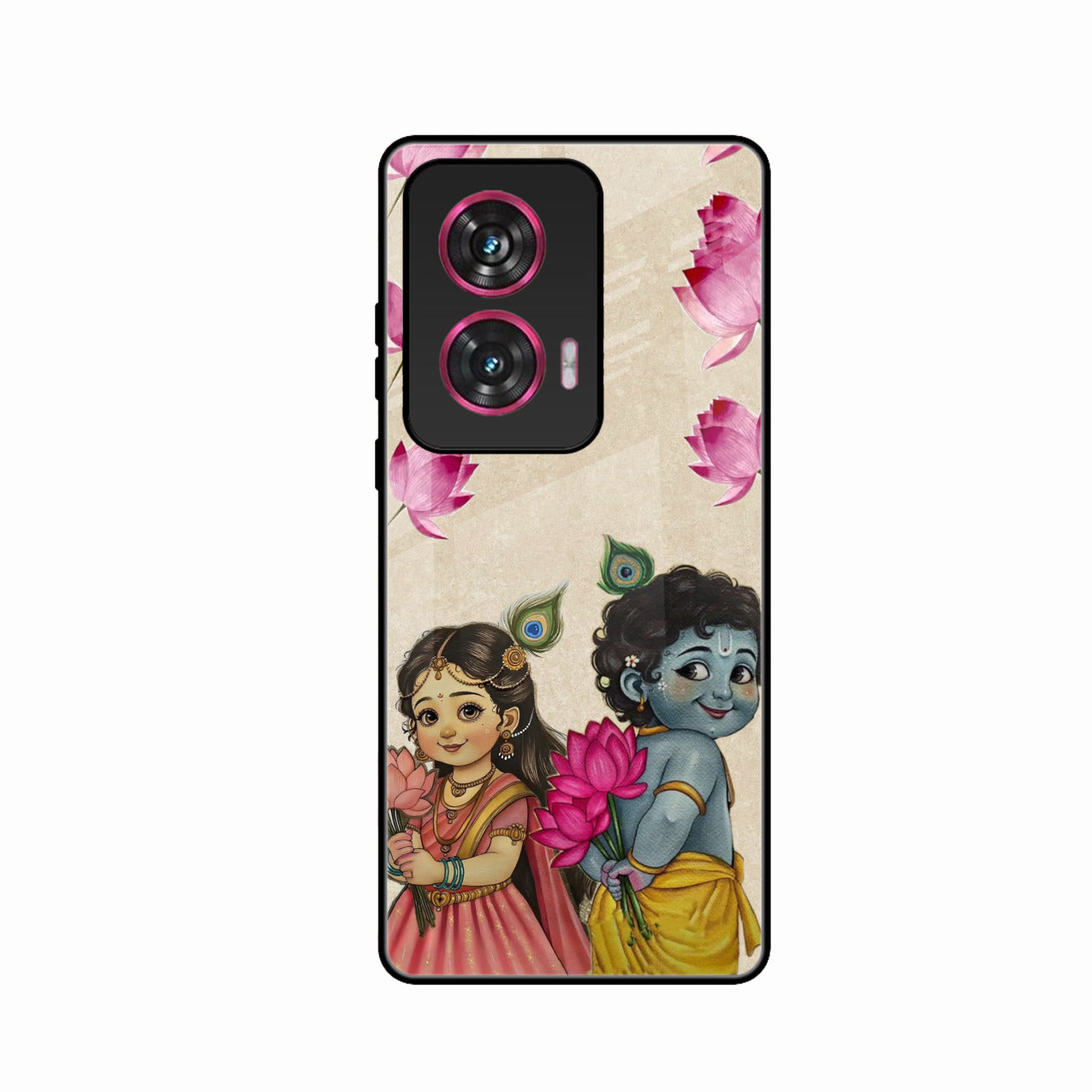 Krishna Eternal Lotus Glass Case for Motorola G96 5G