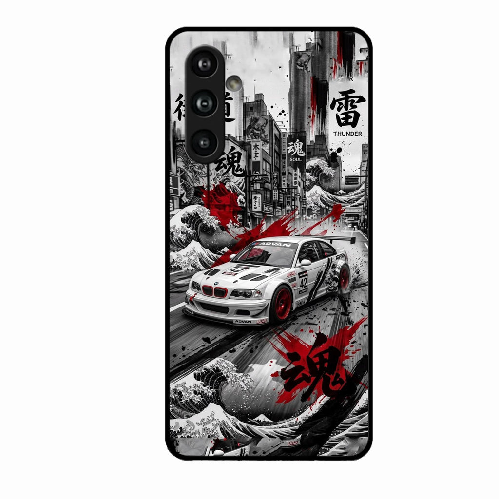 Japanese Wave Drift Racing Premium Glass Phone Case for Samsung Galaxy F54 5G