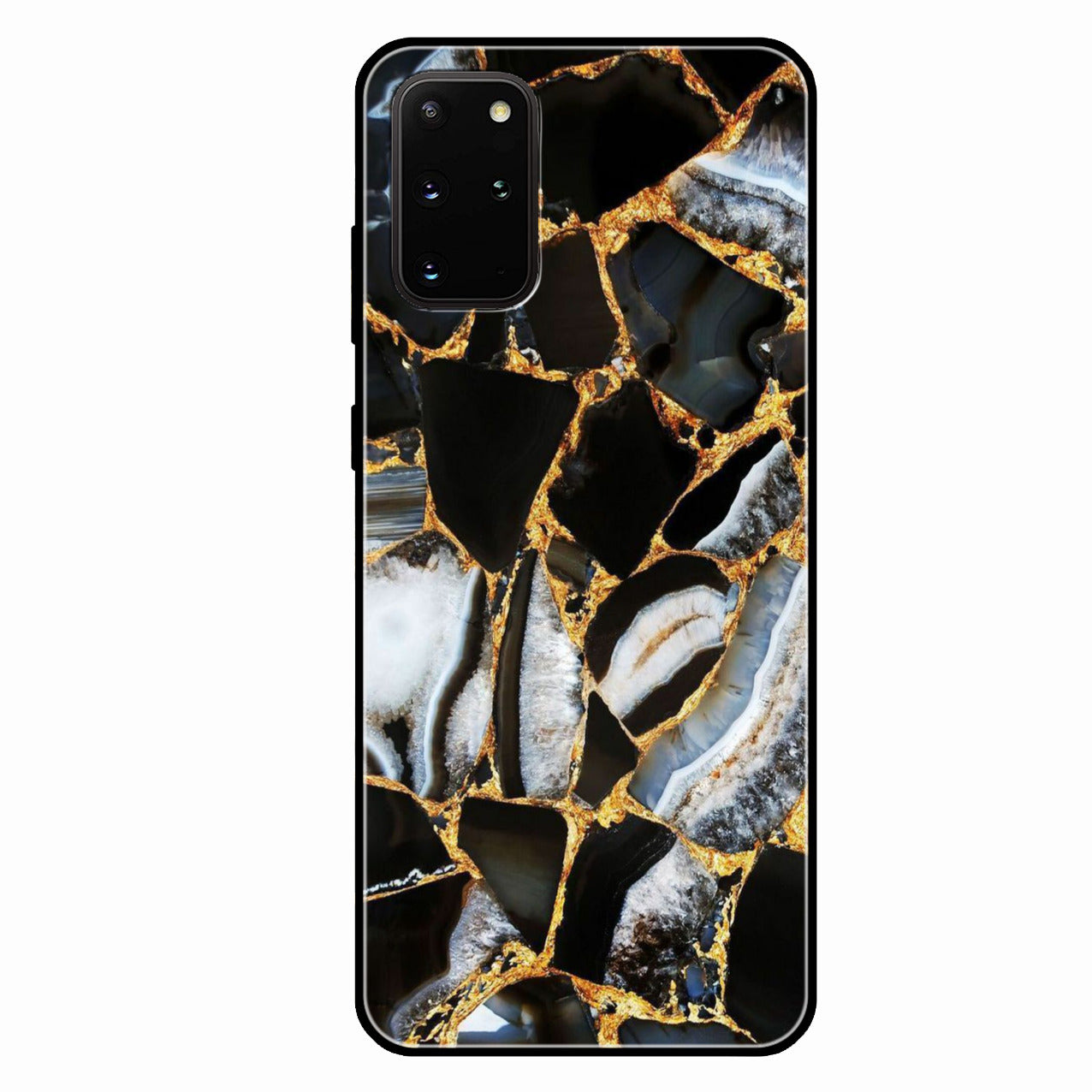 Black Gold Marble Glass Phone Case for Samsung Galaxy S20 Plus