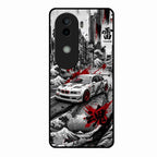 Japanese Wave Drift Racing Premium Glass Phone Case for Vivo V40E 5G