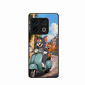 Cartoon Scooter Adventure Premium Glass Phone Case for Oneplus 10 Pro 5G