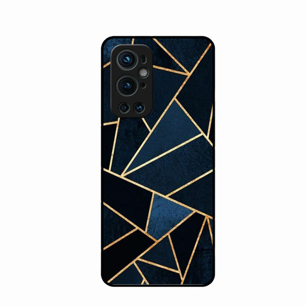 Midnight Gold Geometric Premium Glass Phone Case for Oneplus 9 Pro 5G