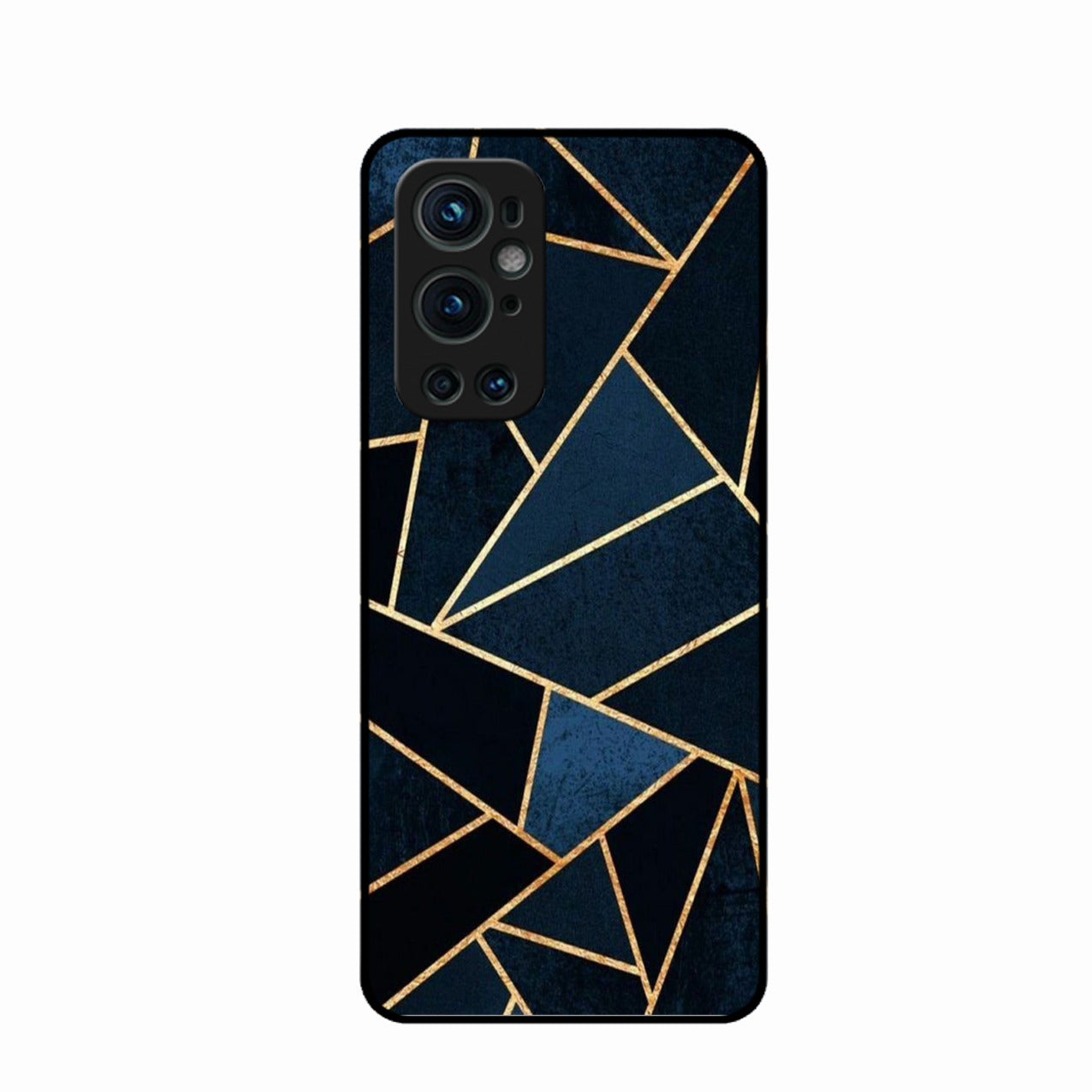 Midnight Gold Geometric Premium Glass Phone Case for Oneplus 9 Pro 5G