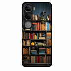 Colorful Bookshelf Art Glass Case Cover for Vivo Y300 5G