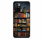 Colorful Bookshelf Art Glass Case Cover for Xiaomi Redmi 10 Prime 2022