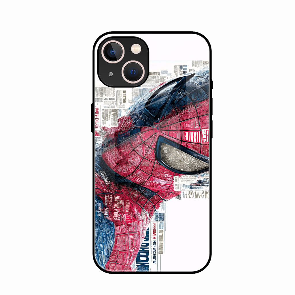 Red Blue Web Hero Glass Phone Cover for iPhone 14 Plus