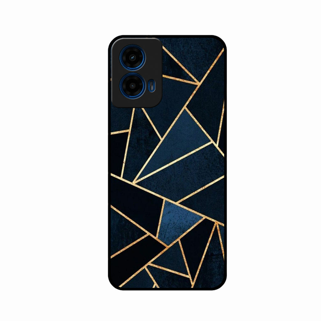 Midnight Gold Geometric Premium Glass Phone Case for Motorola G45 5G
