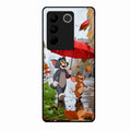 Rainy Day Cartoon Glass Phone Case for Vivo V27 Pro 5G