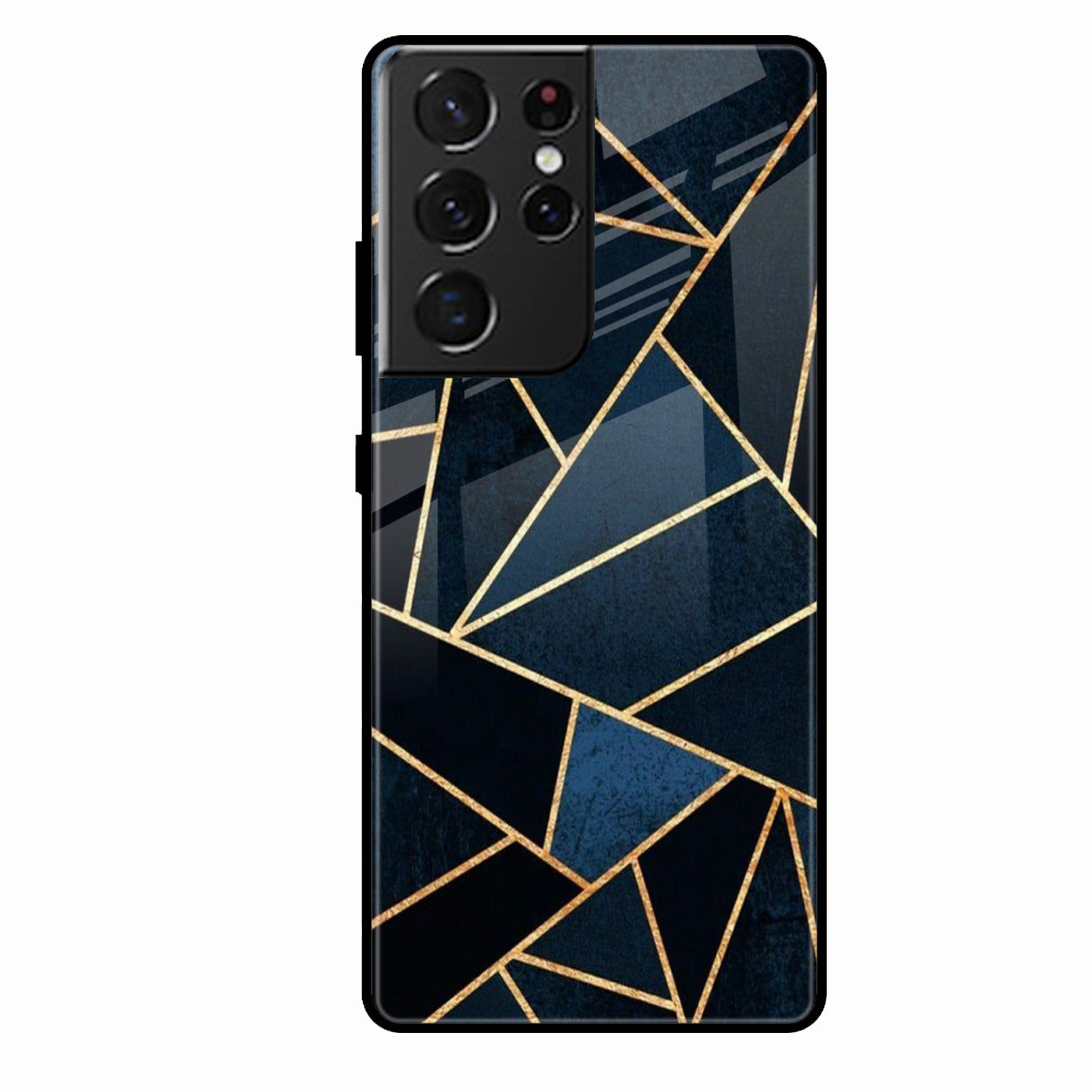 Midnight Gold Geometric Premium Glass Phone Case for Samsung Galaxy S22 Ultra 5G