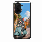 Cartoon Scooter Adventure Premium Glass Phone Case for Poco C71