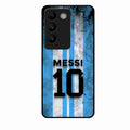 Blue Stripes Number 10 Football Glass Phone Case for Vivo T3 5G