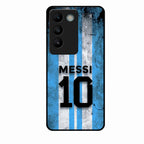 Blue Stripes Number 10 Football Glass Phone Case for Vivo T3 5G