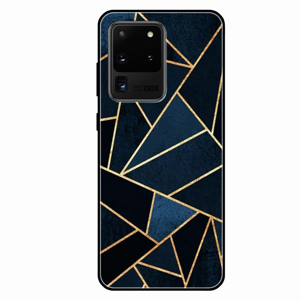 Midnight Gold Geometric Premium Glass Phone Case for Samsung Galaxy S20 Ultra