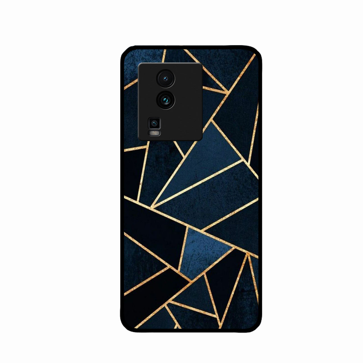 Midnight Gold Geometric Premium Glass Phone Case for iQOO Neo 7 Pro 5G