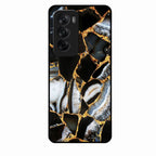 Black Gold Marble Glass Phone Case for Oppo Reno 12 5G