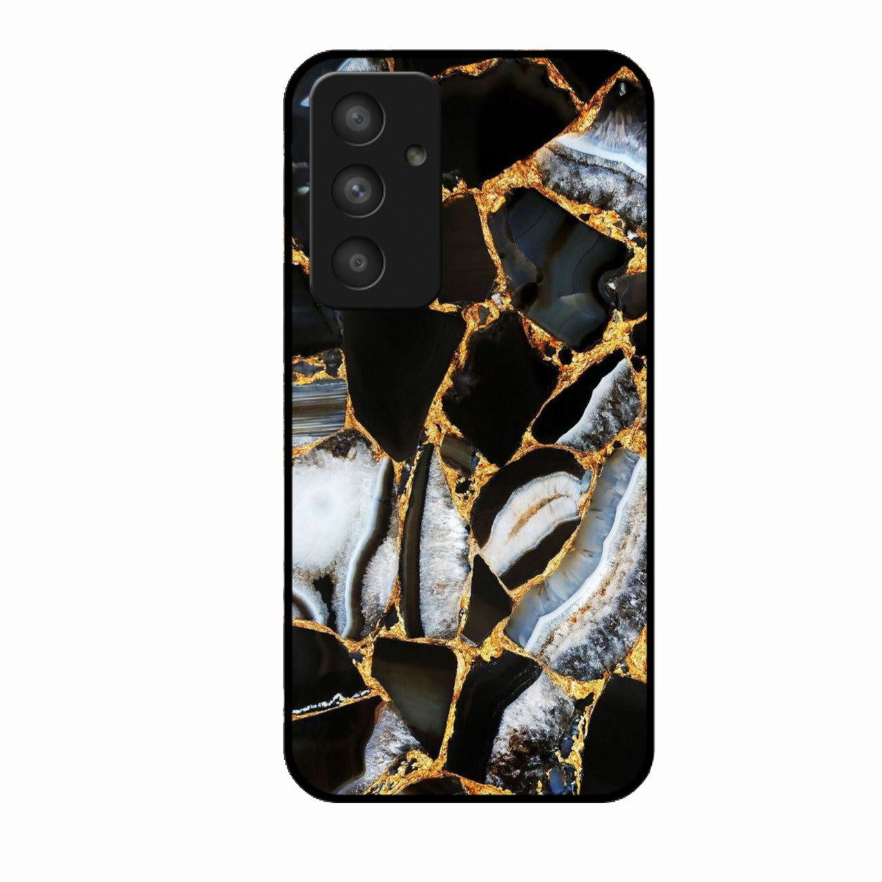 Black Gold Marble Glass Phone Case for Samsung Galaxy A54 5G