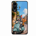 Cartoon Scooter Adventure Premium Glass Phone Case for Samsung Galaxy S25 Edge 5G