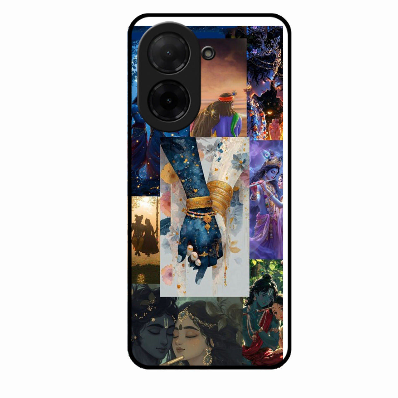 Eternal Radha Krishna Love Glass Phone Case for Poco C71