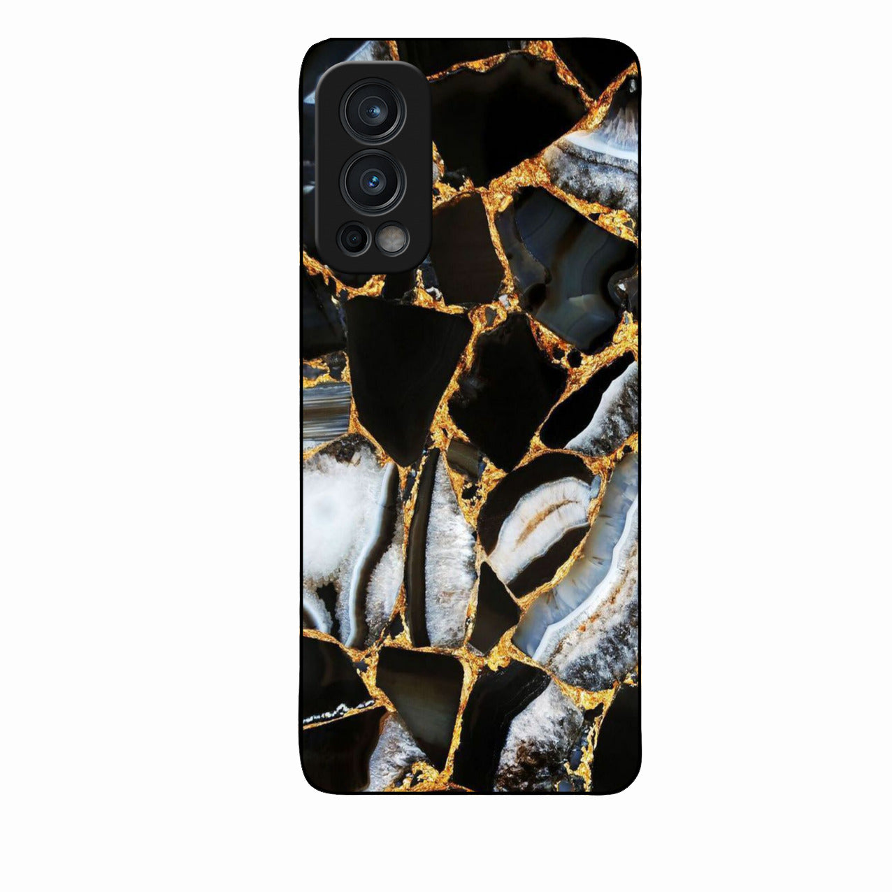 Black Gold Marble Glass Phone Case for Oneplus Nord 2 5G