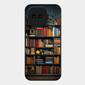 Colorful Bookshelf Art Glass Case Cover for iQOO 15R 5G