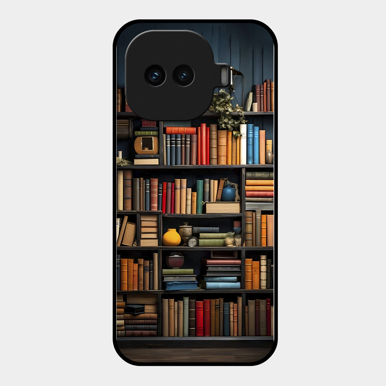 Colorful Bookshelf Art Glass Case Cover for iQOO 15R 5G