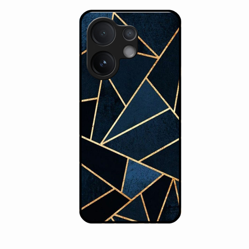 Midnight Gold Geometric Premium Glass Phone Case for Vivo T4 Pro 5G