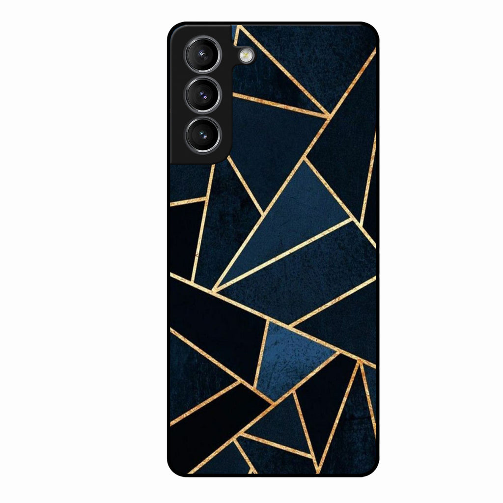 Midnight Gold Geometric Premium Glass Phone Case for Samsung Galaxy S21