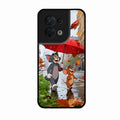 Rainy Day Cartoon Glass Phone Case for Oppo Reno 8 5G