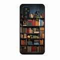 Colorful Bookshelf Art Glass Case Cover for Samsung Galaxy F23 5G