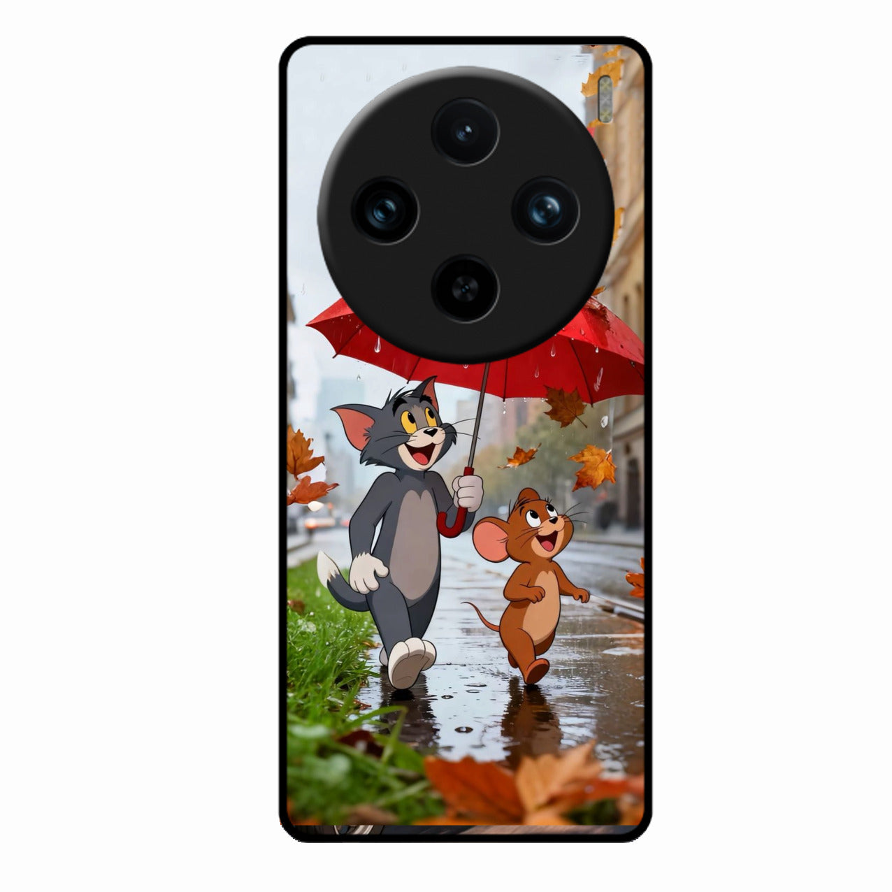 Rainy Day Cartoon Glass Phone Case for Vivo X100 5G