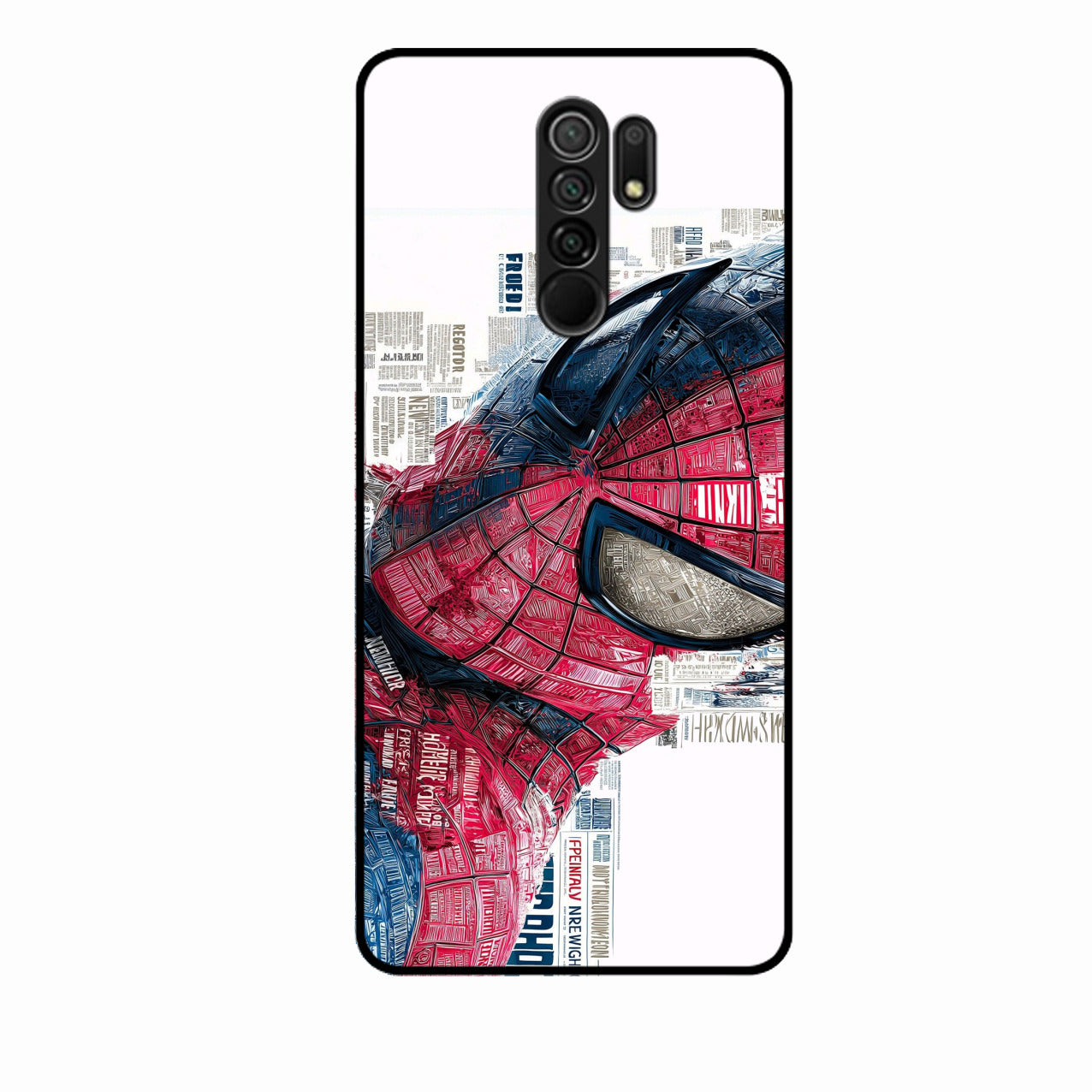 Red Blue Web Hero Glass Phone Cover for Redmi 9 Prime