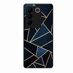 Midnight Gold Geometric Premium Glass Phone Case for Vivo V27 Pro 5G
