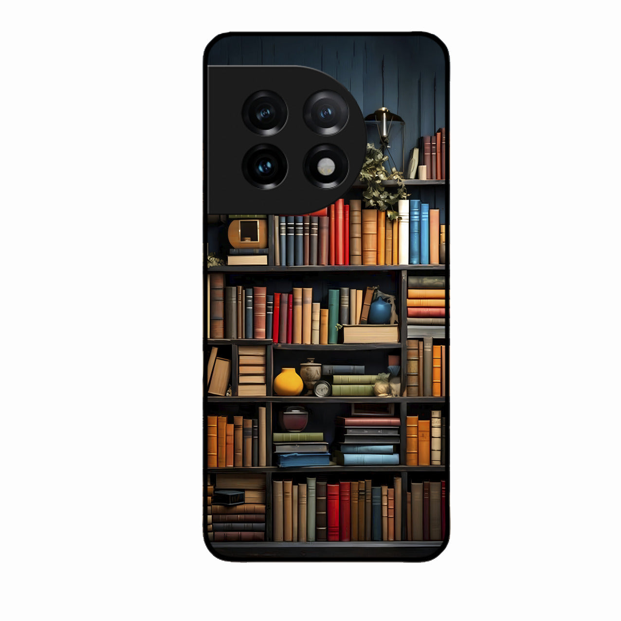 Colorful Bookshelf Art Glass Case Cover for Oneplus 11 5G