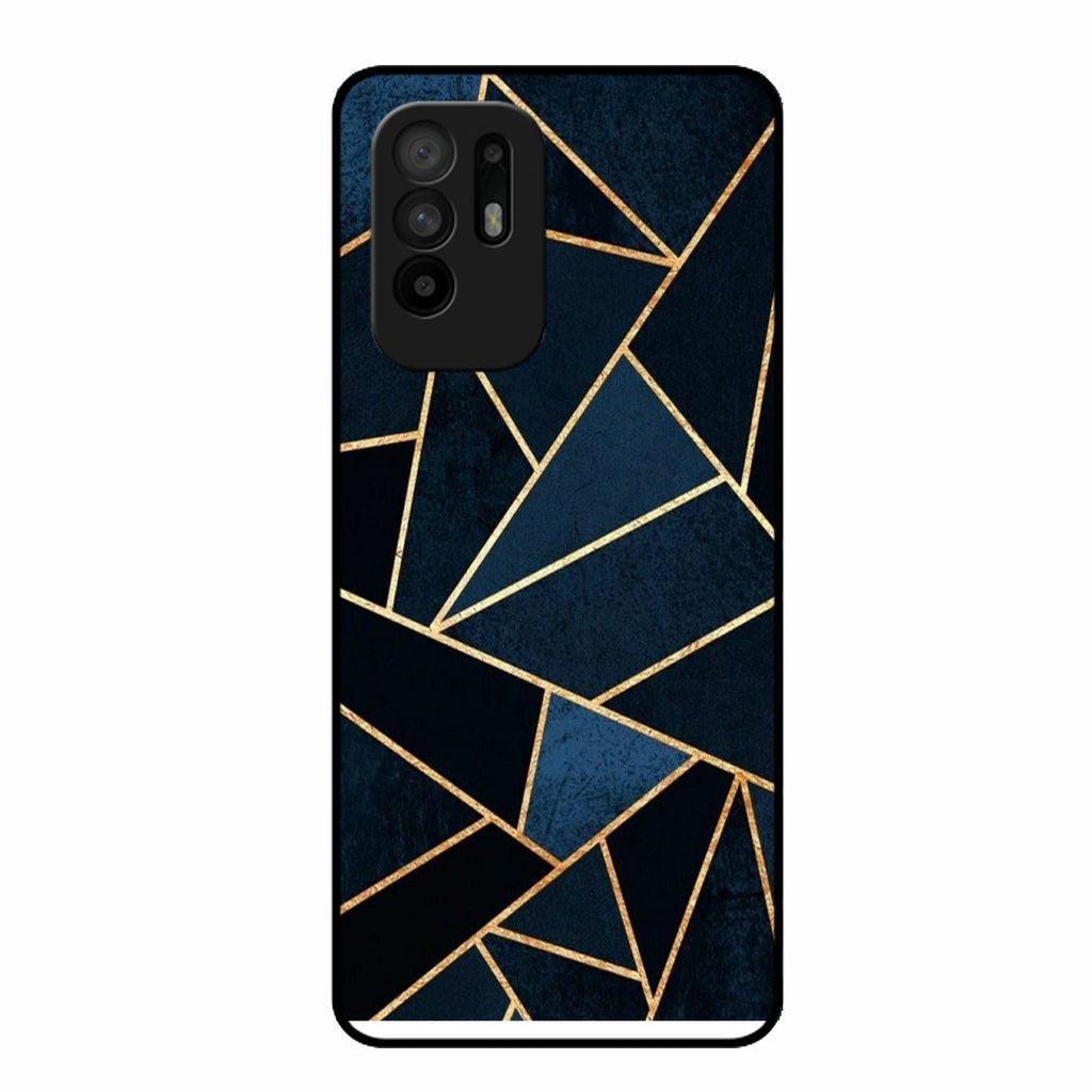 Midnight Gold Geometric Premium Glass Phone Case for Oppo F19 Pro Plus 5G