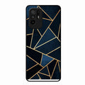 Midnight Gold Geometric Premium Glass Phone Case for Oppo F19 Pro Plus 5G