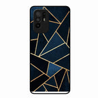 Midnight Gold Geometric Premium Glass Phone Case for Oppo F19 Pro Plus 5G