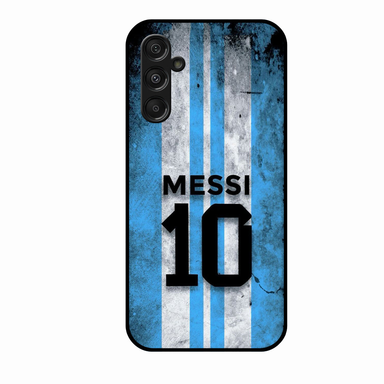 Blue Stripes Number 10 Football Glass Phone Case for Samsung Galaxy F36 5G