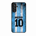 Blue Stripes Number 10 Football Glass Phone Case for Samsung Galaxy A26 5G