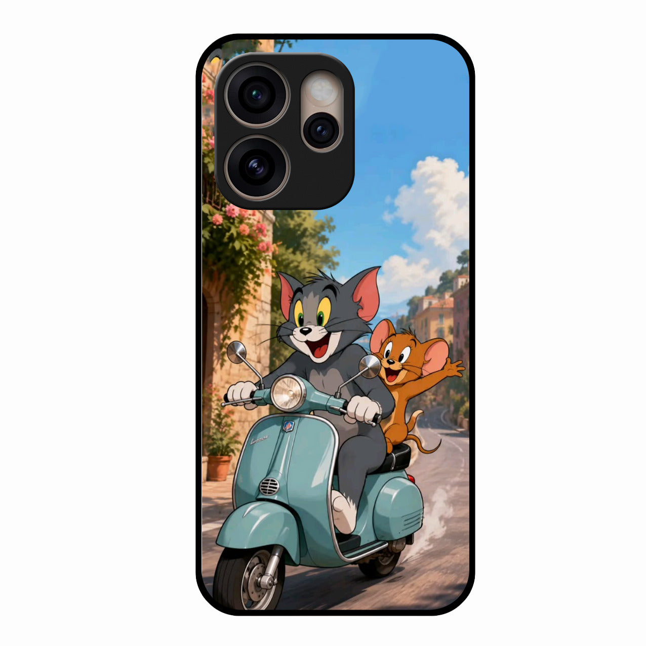 Cartoon Scooter Adventure Premium Glass Phone Case for Oppo Reno 15 Pro 5G