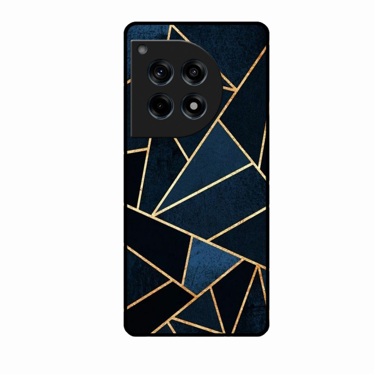Midnight Gold Geometric Premium Glass Phone Case for Oneplus 12R 5G