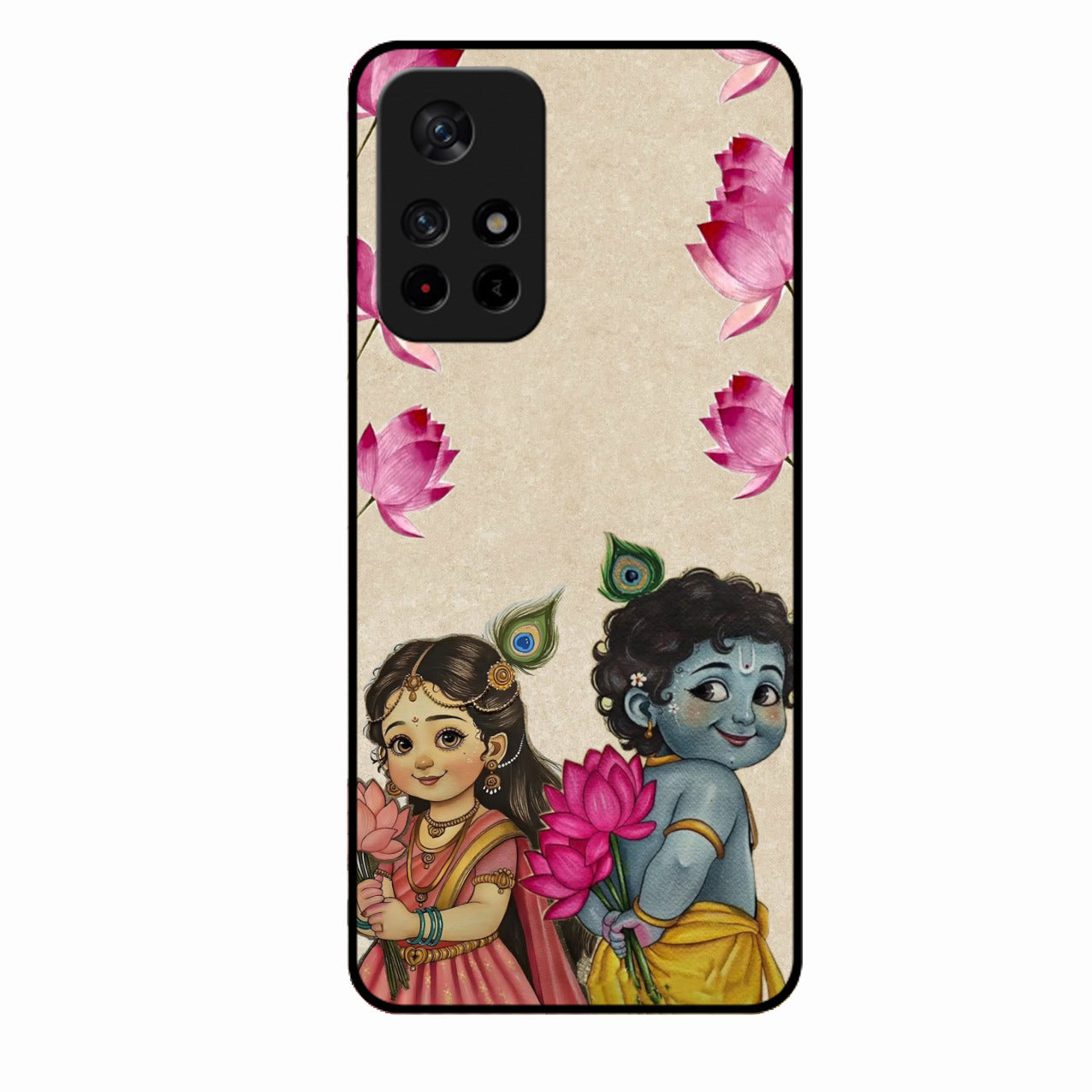 Krishna Eternal Lotus Glass Case for Redmi Note 11T 5G