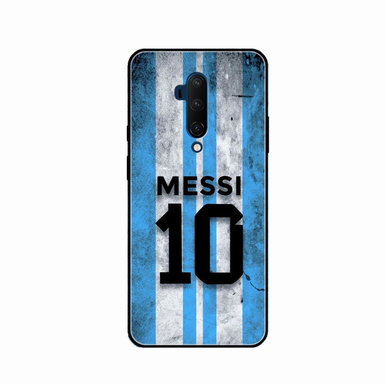 Blue Stripes Number 10 Football Glass Phone Case for Oneplus 7T Pro