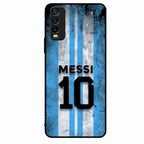 Blue Stripes Number 10 Football Glass Phone Case for Vivo Y20T