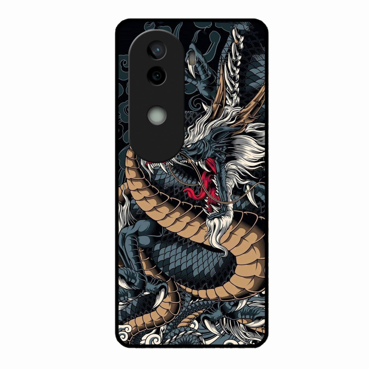 Midnight Dragon Glass Phone Case for Vivo V40E 5G