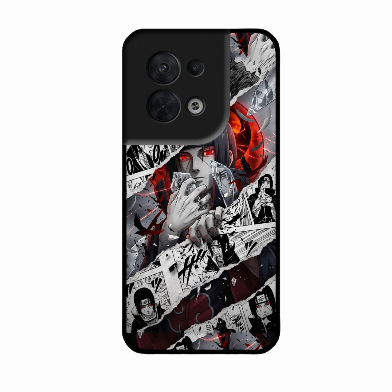 Itachi Uchiha Manga Collage Glass Phone Case for Oppo Reno 8 5G