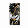 Black Gold Marble Glass Phone Case for Motorola G64 5G