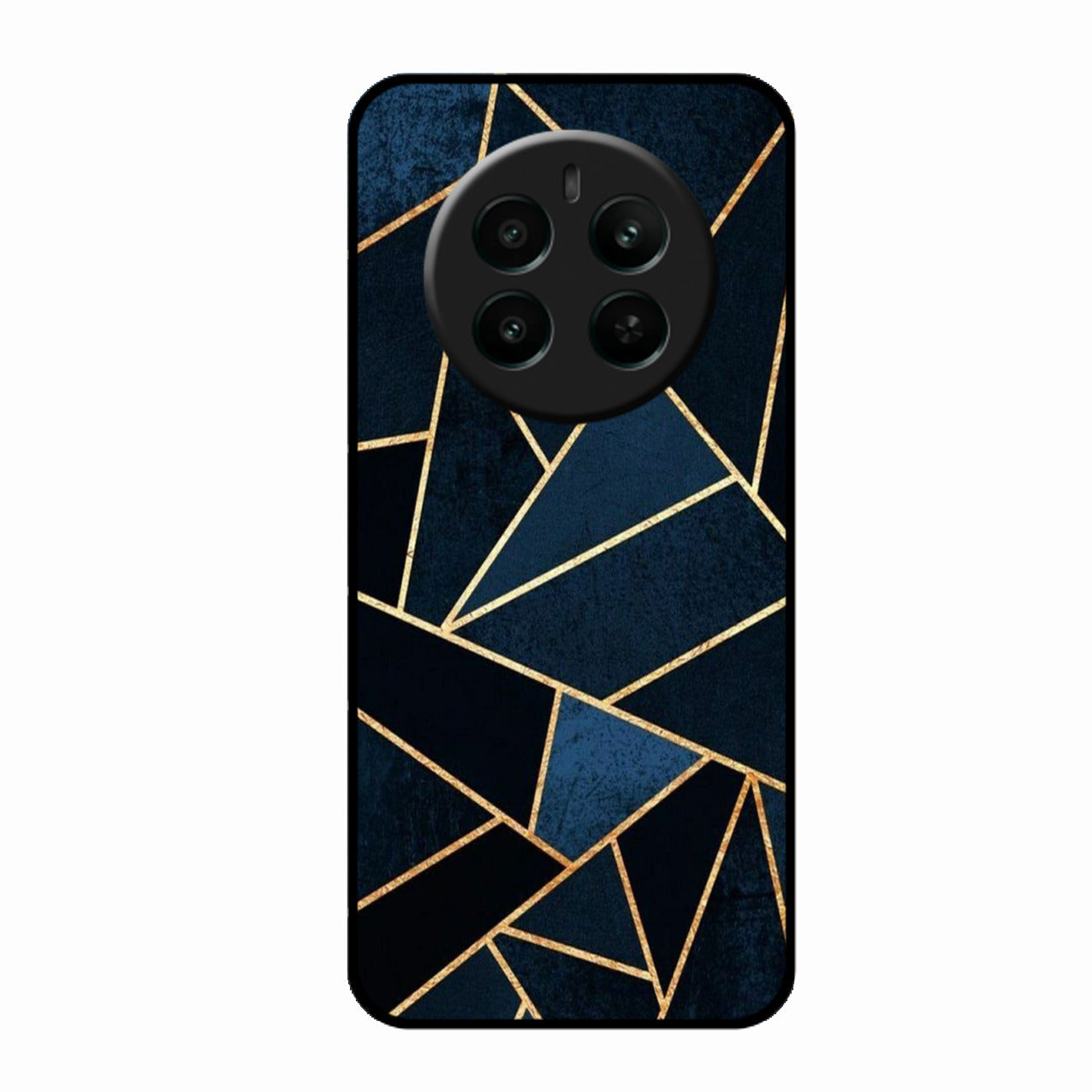 Midnight Gold Geometric Premium Glass Phone Case for Realme Narzo 70 Pro 5G