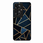 Midnight Gold Geometric Premium Glass Phone Case for Oppo F25 Pro 5G