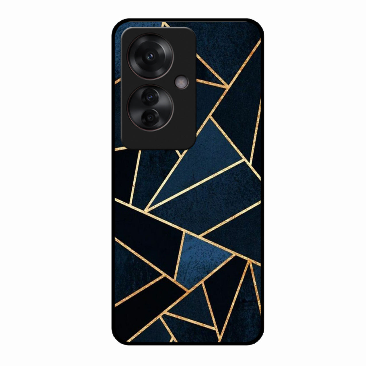 Midnight Gold Geometric Premium Glass Phone Case for Oppo F25 Pro 5G