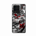 Japanese Wave Drift Racing Premium Glass Phone Case for iQOO 9T 5G
